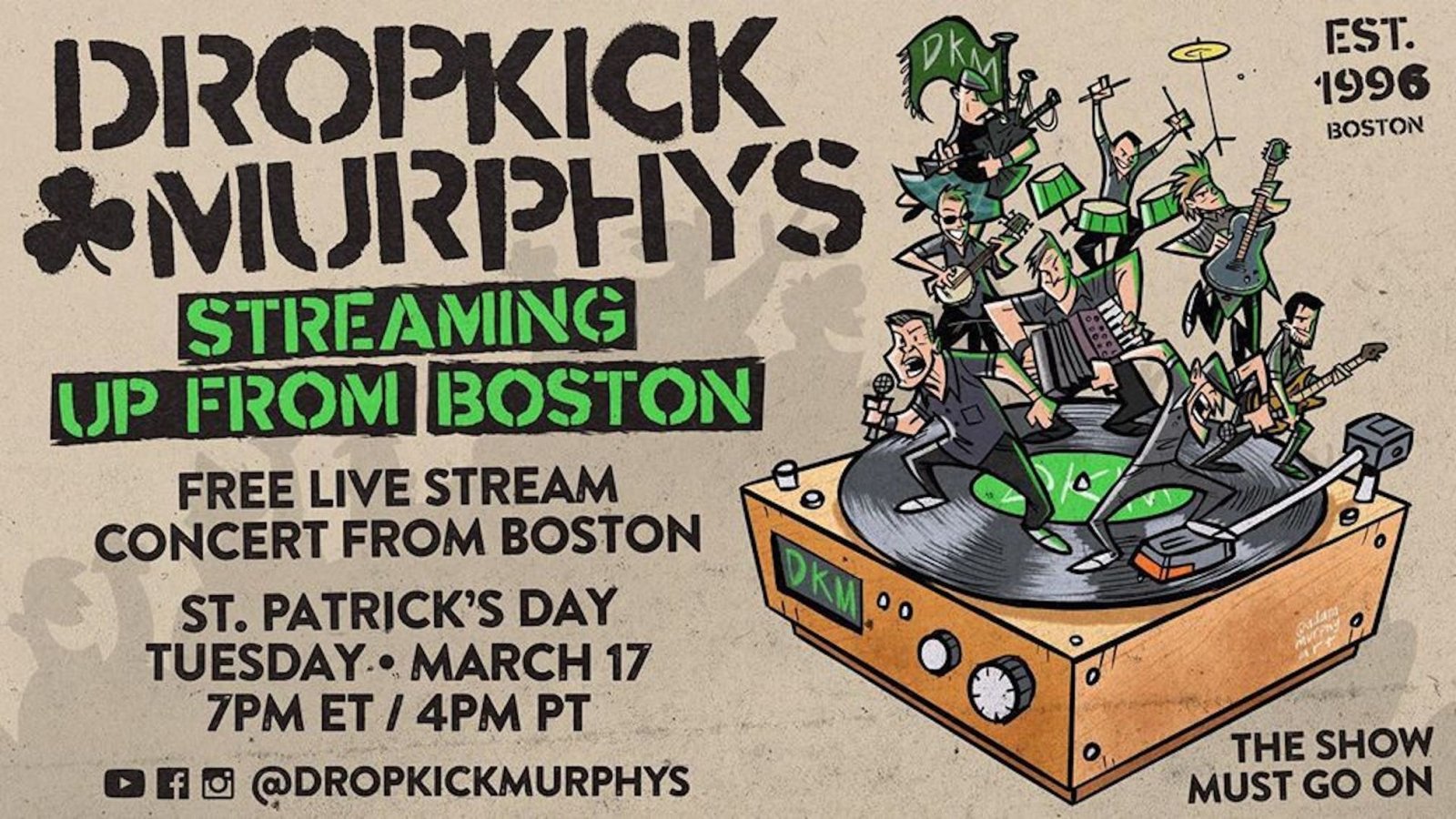 Dropkick Murphys will livestream a St. Patrick’s Day show with no audience