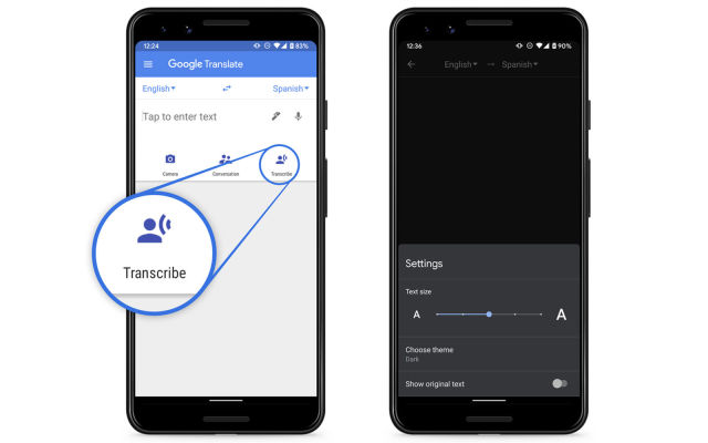 Google Translate's transcription mode is now available on Android