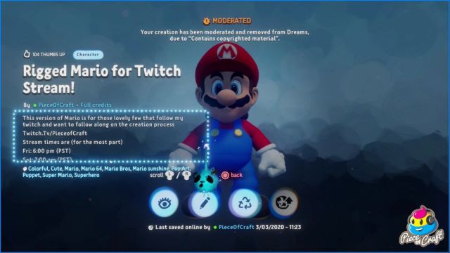 ‘Dreams’ player forced to remove his fan-made Mario assets