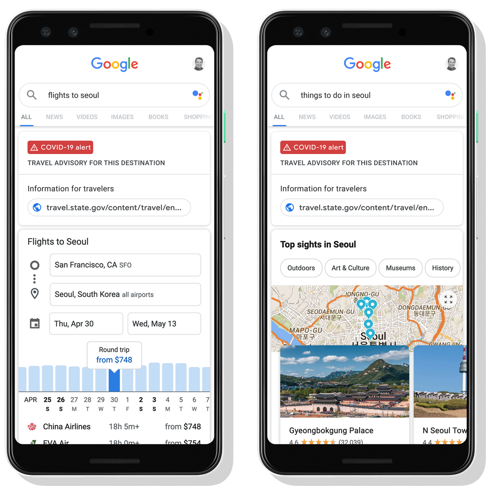 Google makes it easier to find COVID-19 travel advisories