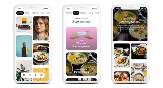 Pinterest's new Today tabs offers curated boards and coronavirus info