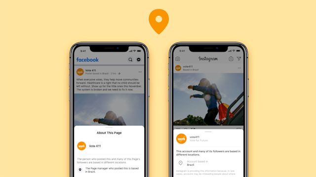 Facebook and Instagram test location labels to fight election meddling