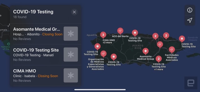 Apple Maps now shows COVID-19 testing sites across the US
