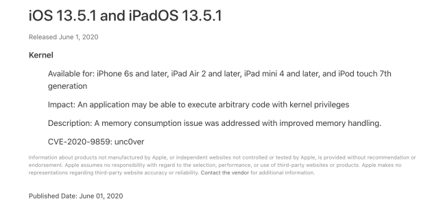 Apple releases iOS 13.5.1 to fix the flaw behind a well-known jailbreak