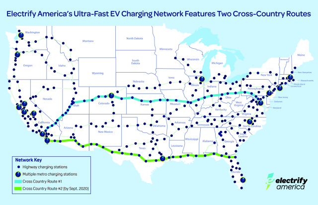 Electrify America’s first cross-country EV charging route is complete