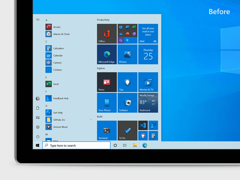 Windows 10's Start menu is getting a visual refresh