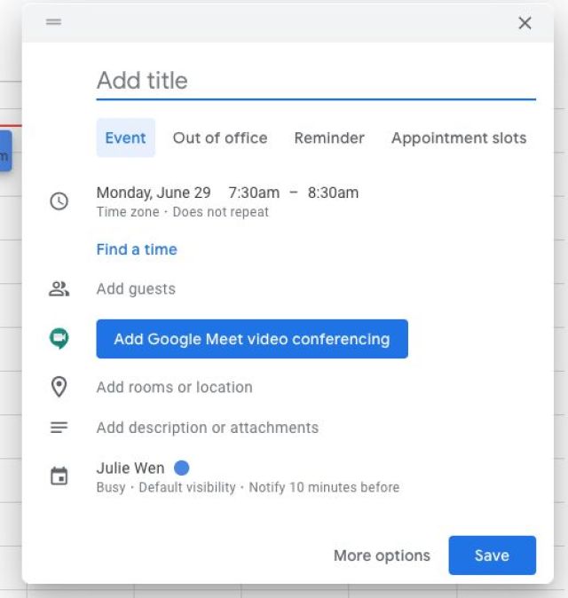 Google makes it easier to add more info to Calendar events